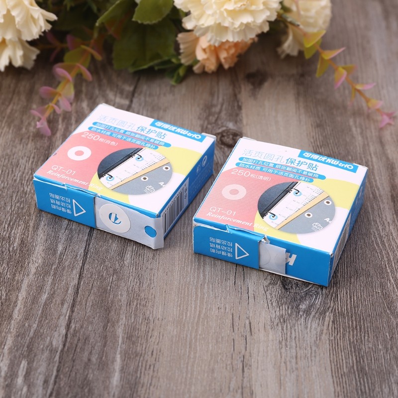

250 Pcs/Box Labels Self-Adhesive Hole Punch Protector Loose-Leaf Paper Hole Reinforcement Labels Round Stickers