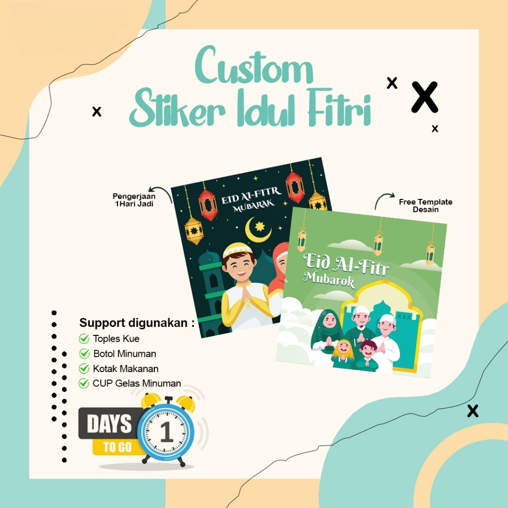 

[BACA DESKRIPSI] Viral / Stiker Custom Kotak Idul Fitri / Ramadhan / Lebaran / Sticker Bahan Vynil Glossy | Stiker Lebaran | Stiker Toples Kue | Cetak Sticker Hampers