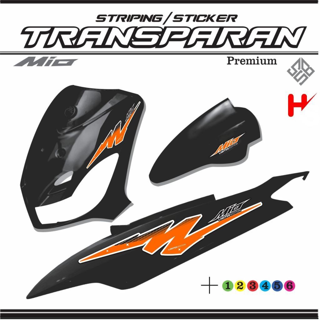 STICKER STRIPING TRANSPARAN YAMAHA MIO OLD/SPORTY/SMILE MOTIF SIMPLE VARIASI V80 VARIASI MOTOR