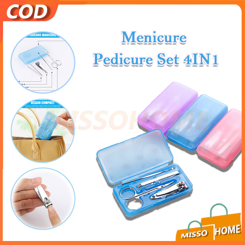 Menicure Pedicure Set 4IN1 / Manicure Pedicure Alat Gunting Kuku 4 in 1 / Stainless Menicure Pedicur