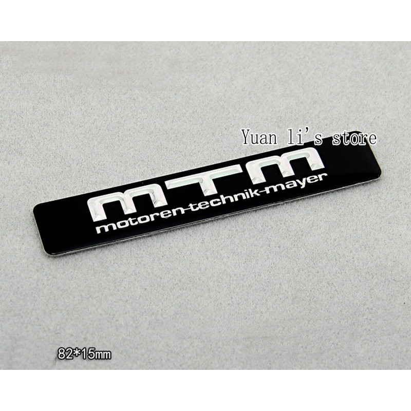 

1 Pcs Car Metal Emblem Badge MTM car emblem stick black 82*15mm Car Styling