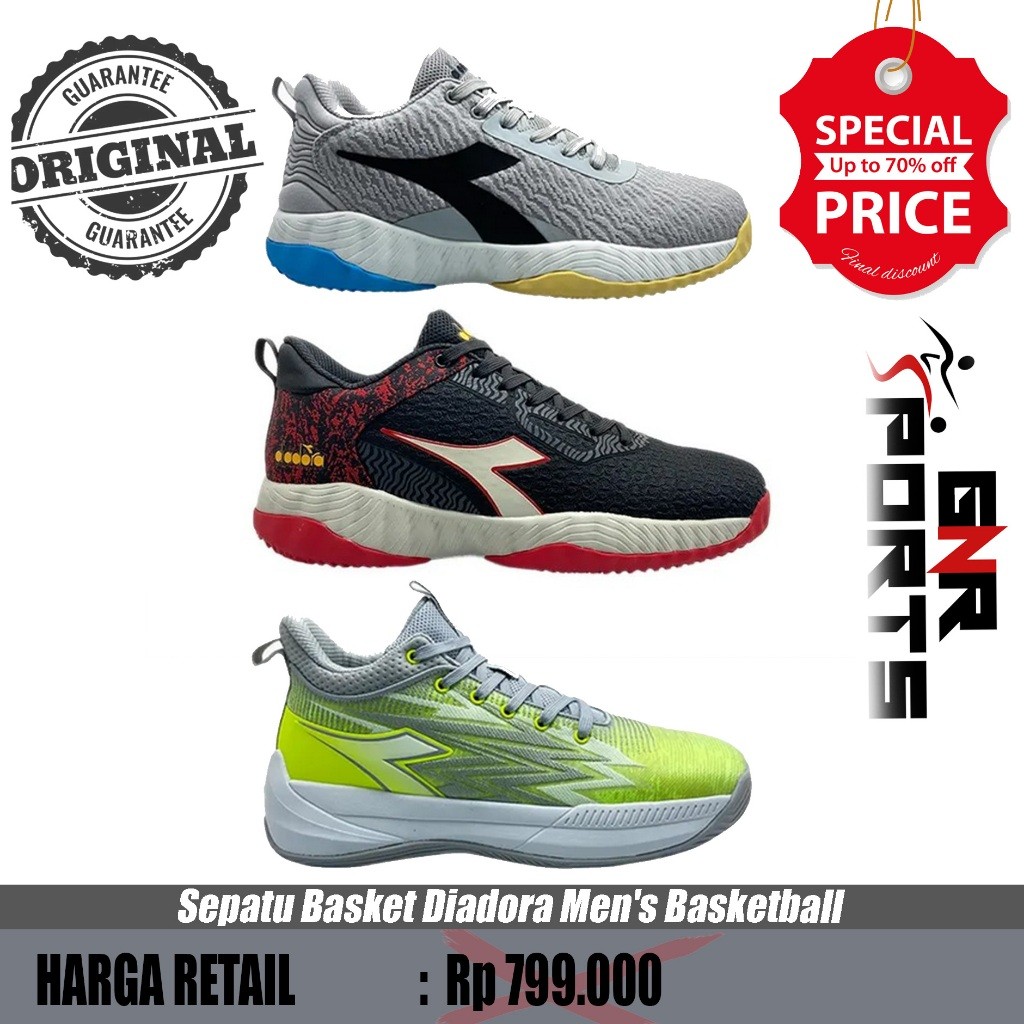 Sepatu Basket Diadora Men's Basketball - Green Original 100%