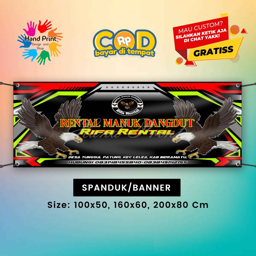 Cetak Spanduk Banner Musik Audio Merah MMT Spanduk Custom 200x80