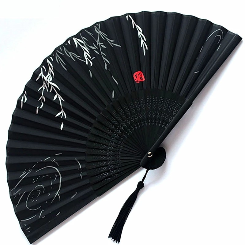 

Bamboo Folding Fan silk Chinese Stylefan Hand Held Anitque Art Craft Japnese Summer Female Dance Home decoration Party ventila