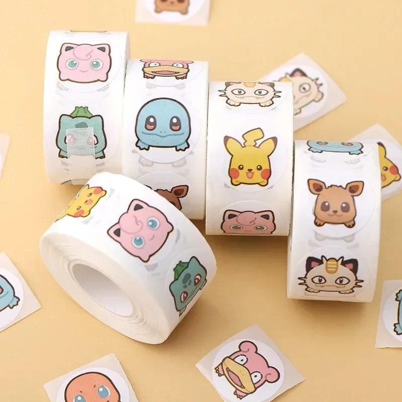 

Pokemon Stickers 500pcs/Roll Diy Cartoon Kawaii Anime Round Seal Stikers Cute Book Laptop Decals Reward Kids Toy Gifts