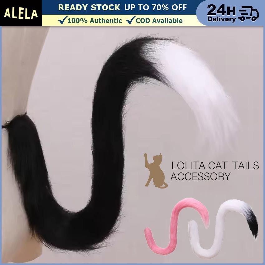 Kitten Tail Ekor Kucing Cat Neko Jepang Anime Cosplay Costume Halloween Pesta Aksesoris 80cm