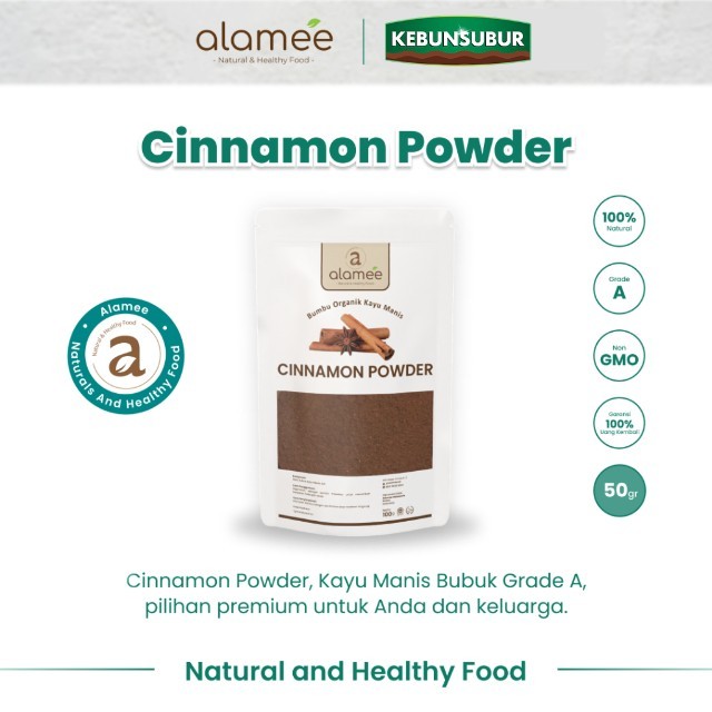 

ALAMEE Bubuk Kayu Manis Cinnamon Powder kayumanis Murni Asli Seasoning Bumbu Organik 50 Gram Kebunsubur