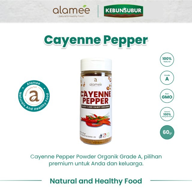 

ALAMEE Bubuk Cabe Rawit Cayenne Pepper Seasoning Powder Tanpa Campuran Bumbu Masakan Dapur 60gr kebunsurbur