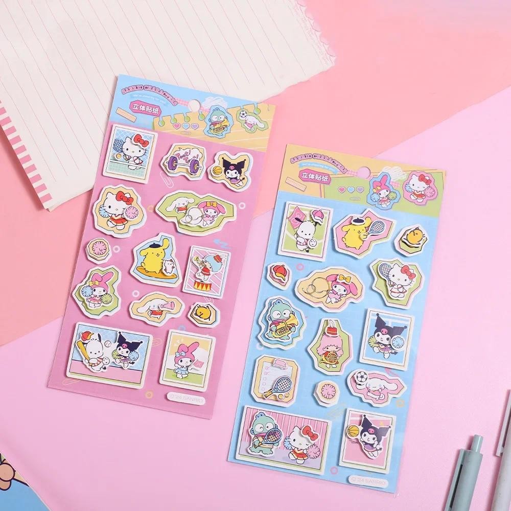 

Cute Sanrio 3D Stickers Self-adhesive Stationery Sticker for Student Handmade DIY Handbook Teacher Classroom Rewards Supplies