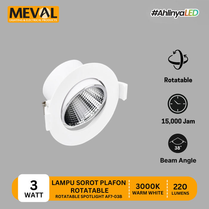 MEVAL Lampu Sorot Plafon LED Spotlight Adjustable