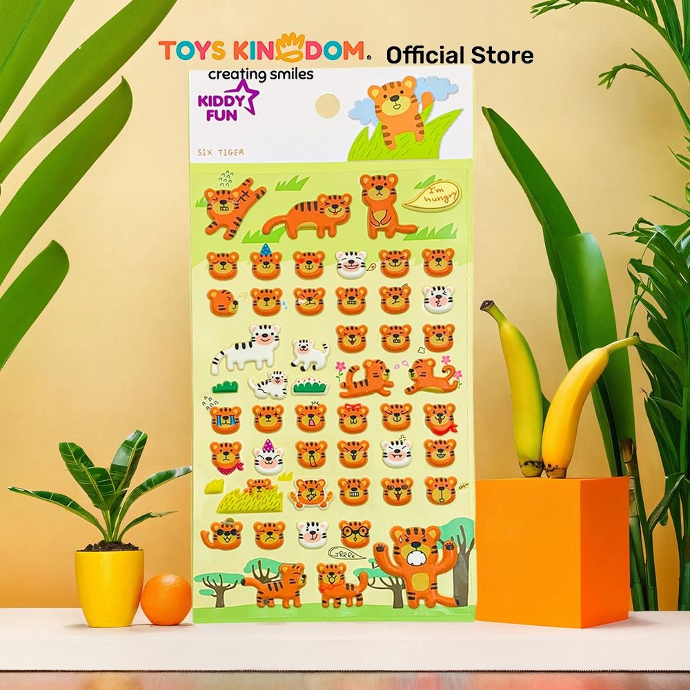 

Toys Kingdom Kiddy Fun Funny Stiker Six Tigers - Oranye Stiker Dekoratif Lucu Cute Stickers Deco Sticker Pack Journal Book