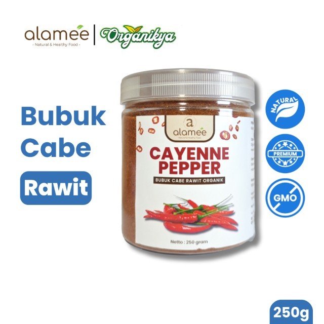 

ALAMEE Bubuk Cabe Rawit Cayenne Pepper Seasoning Powder Tanpa Campuran Bumbu Masakan Dapur 250gr organikya