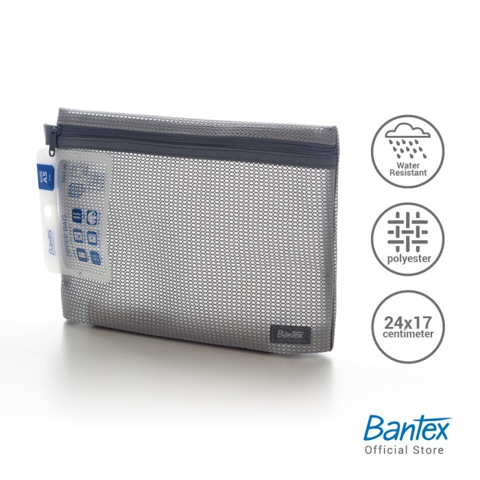 

[NEW] Bantex Zipper Storage Pouch A5 Handbag Pencil Case - 8107 - Grey