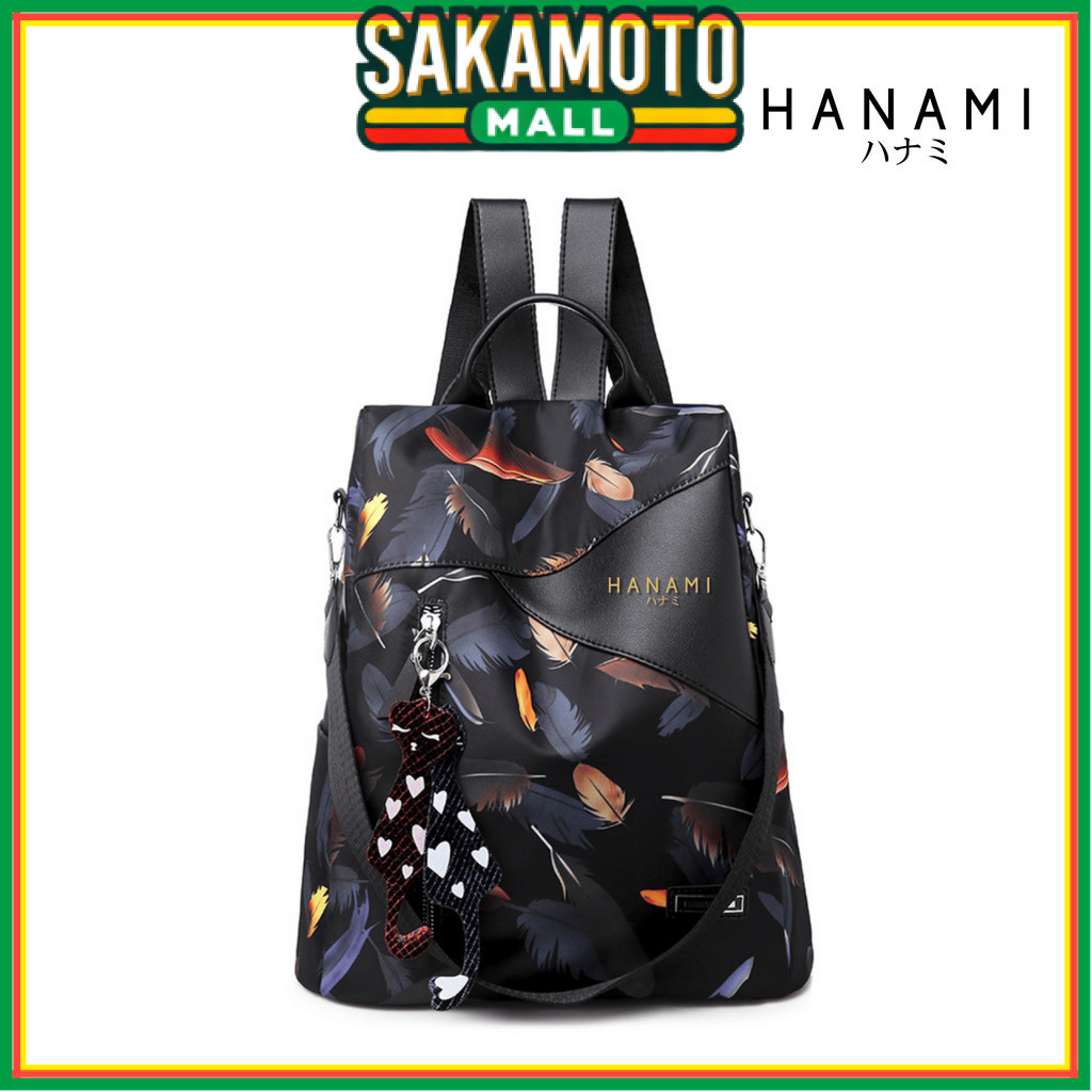 HANAMI Tas Ransel Wanita Korea Backpack Anti Air Hitam Arama TA326B5 Kerja Sekolah Batam Ori Branded