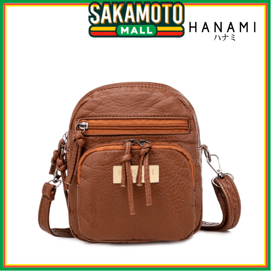 HANAMI Tas Selempang Wanita Kulit Hecana Premium Ori Sling Bag Korea Remaja Simple Batam Branded Mur