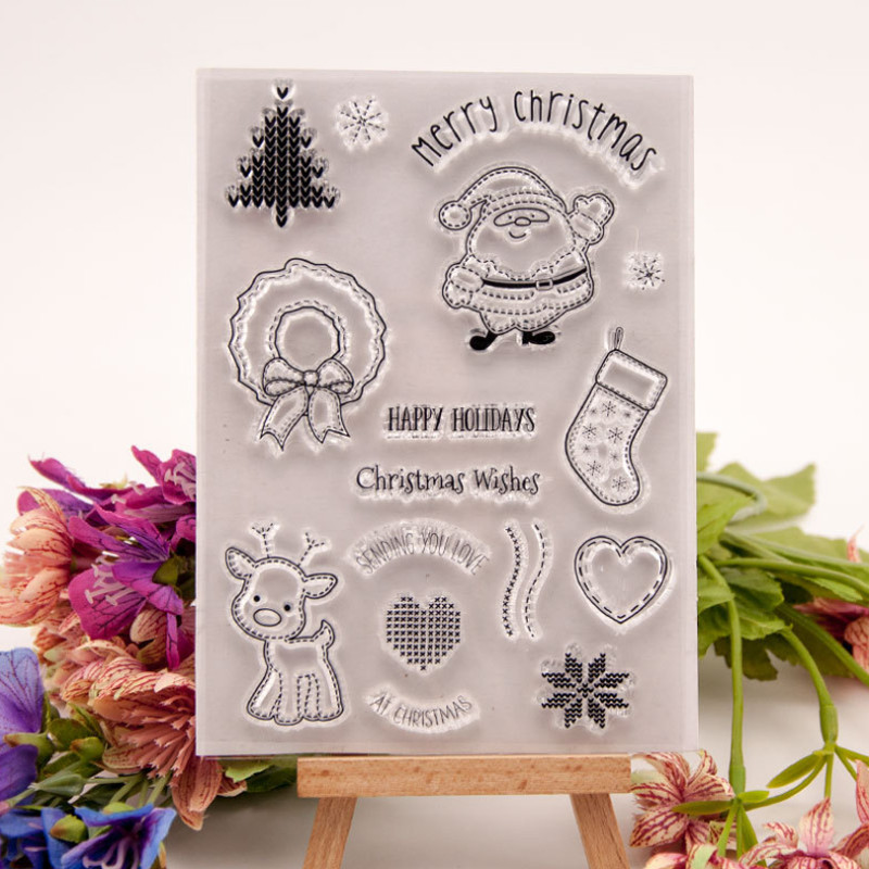 

Christmas Wishes Transparent Seal Clear Silicone Stamp Cutting DIY Scrapbook Rubber Coloring Embossing Decor Reusable 10.5*15cm