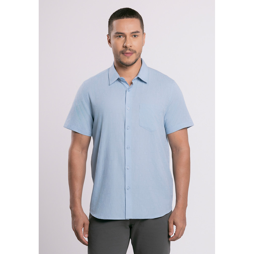 MOC - Kemeja Lengan Pendek Riley - Blue