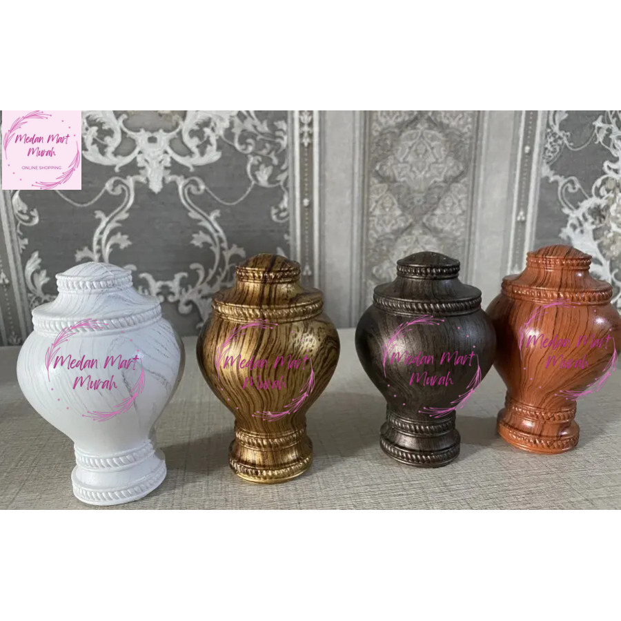 Endcup Rel Urat Kayu Mewah/Tutup Tiang Gorden/Penutup Tiang Gorden