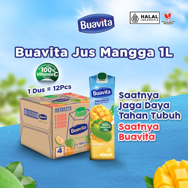 Buavita Jus Buah Asli Mangga 1000ml (Isi 12)