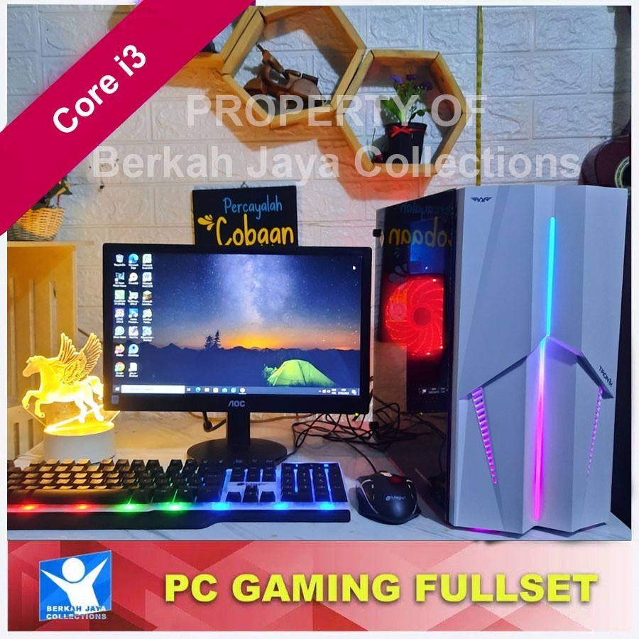 FLASH SALE Cpu Komputer Gaming Armageddon Core i3 + Monitor 16 Inc Murah Fullset