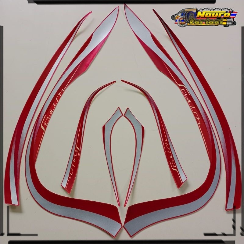 Aksesoris COD stiker striping motor honda scoopy 2022 prestige stylish merah matte  standar