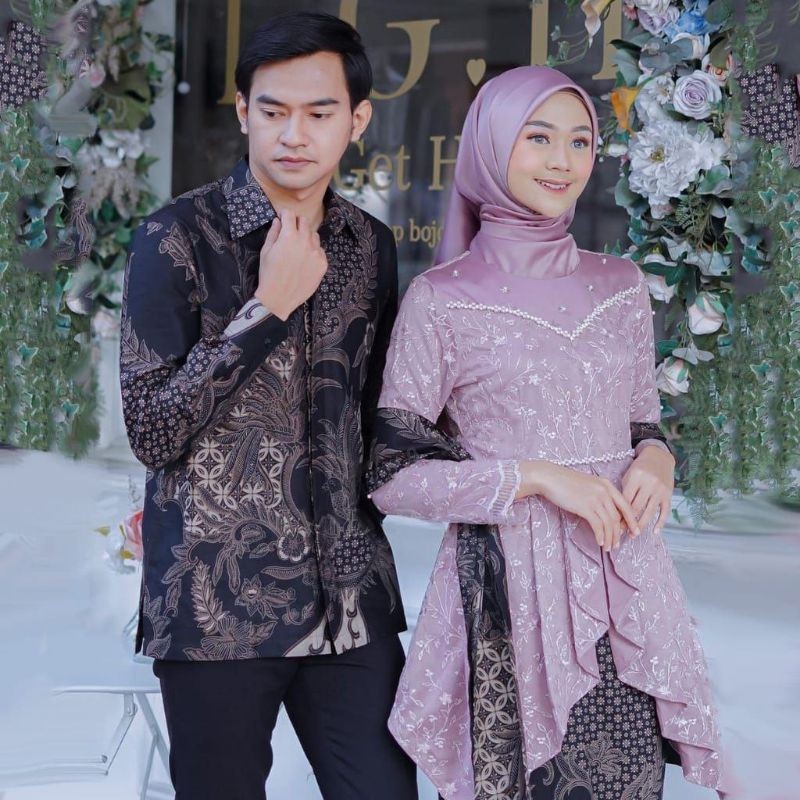 WOU BATIK - Batik Couple Kebaya Modern Ziva Kebaya Wisuda Kebaya Couple Lamaran Kebaya Tunangan Mode