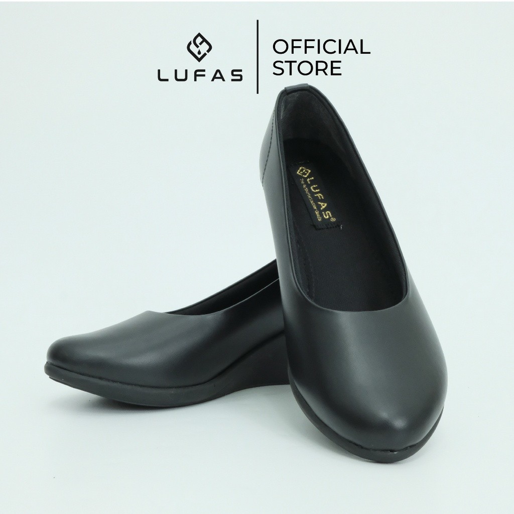 UKURAN SIZE 37 38 39 40 41 42 43 44 45 / [SP] LUFAS Sepatu Wedges Persit Wanita - Hitam