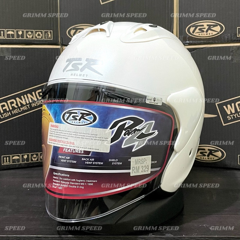 HELM TSR RAM 4 GLASS WHITE PUTIH