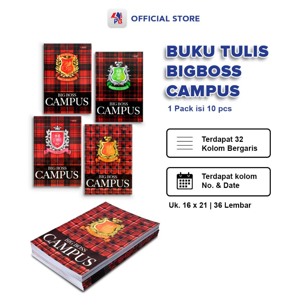 

Buku Tulis Big Boss CAMPUS 36 lembar 1 Pack ( Isi 10 ) Cover Variasi Random