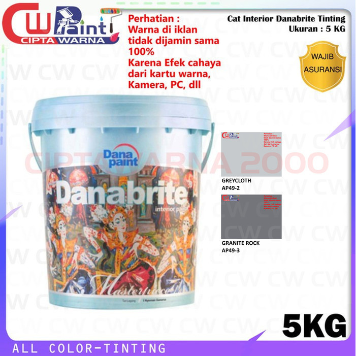 Cat Tembok Dinding Danabrite Interior Tinting Abu-Abu Grey 5 Kg