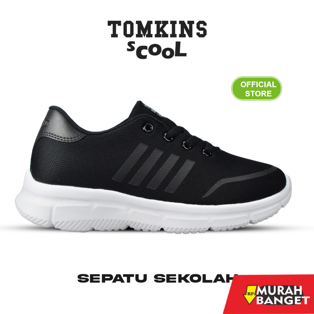 Sepatu running wanita- TOMKINS Scool Edition Swarm One - Black White Sepatu Sekolah