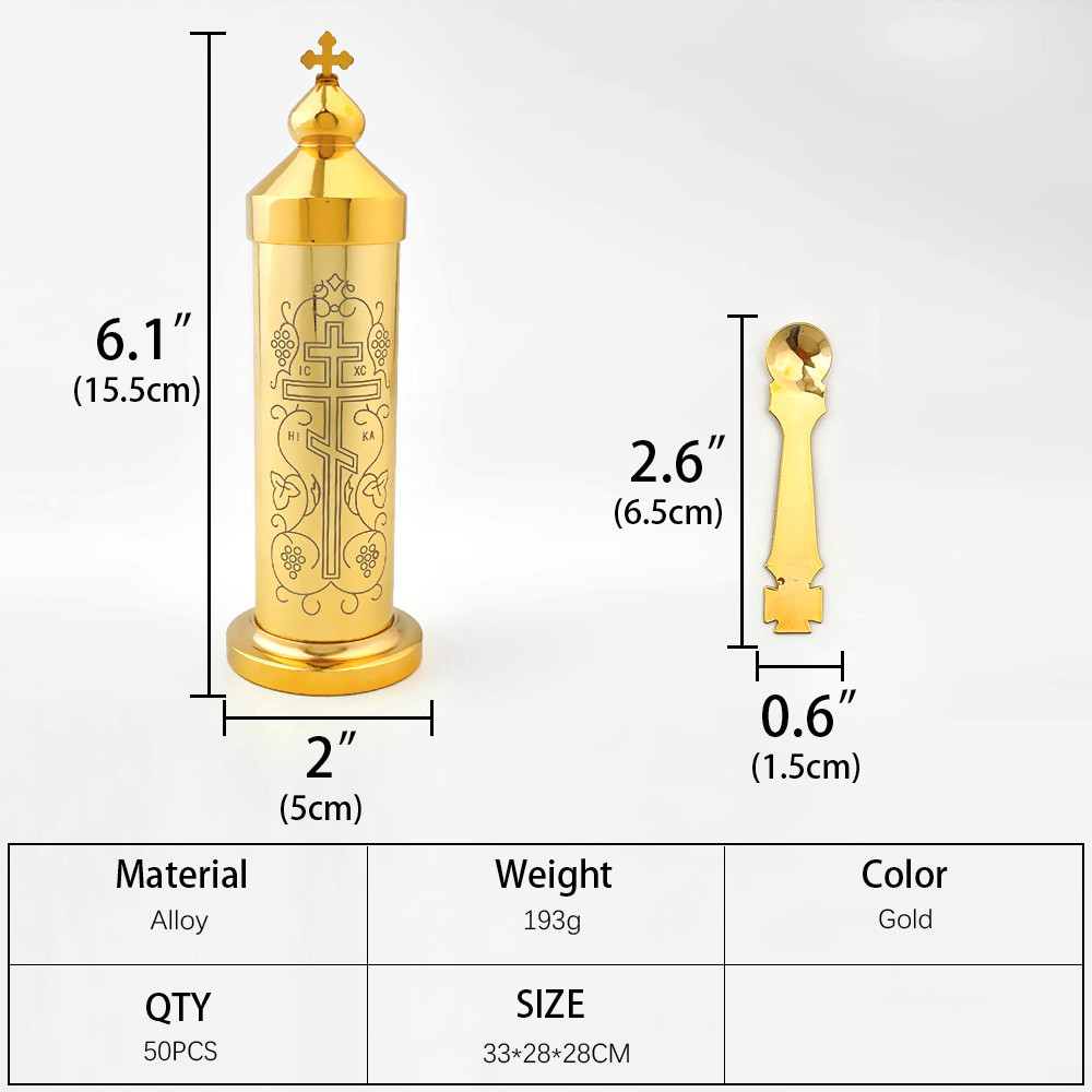 

Orthodox Cross Eastern Church Orthodox Holy Oil Ceremonial Articles Metal ware Prayer Fountain Pen Gold Plating