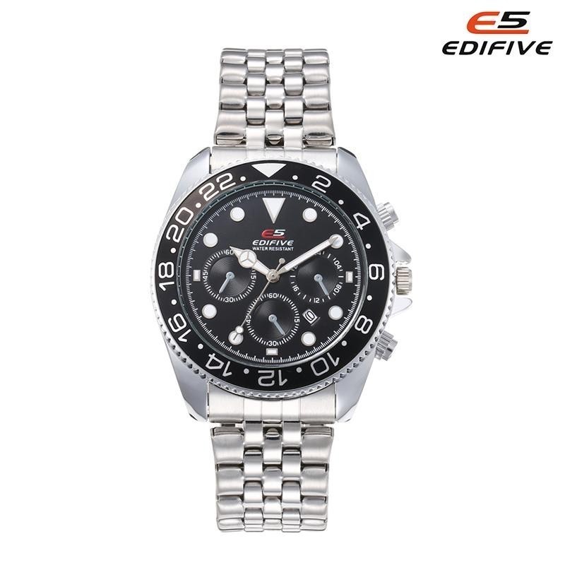 Edifive Jam Tangan Pria Emas Digital Rantai Chronograph IT8040