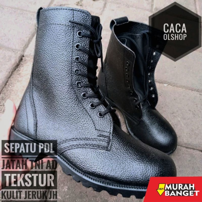 Sepatu pdh- SEPATU PDL KULIT JERUK STANDAR TNI AD SATPAM SECURITY MOLDING PENDIDIKAN