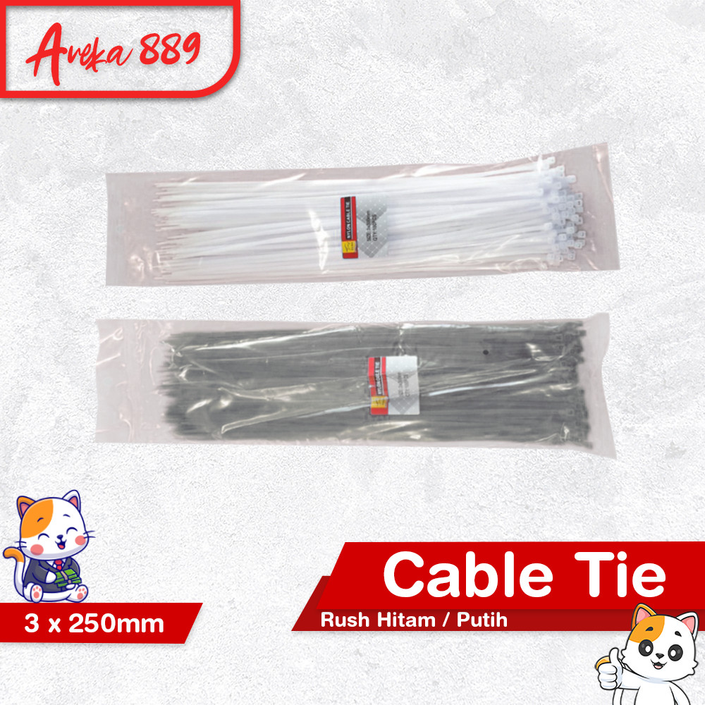 

Kabel Ties Putih - Cable Tie Hitam 250 mm 100 pcs / Cable Tie / Kabel Tie