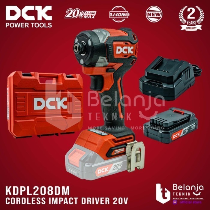 Dck Impact Driver Cordless Kdpl208Adm Mesin Bor Obeng Baterai 20V Set
