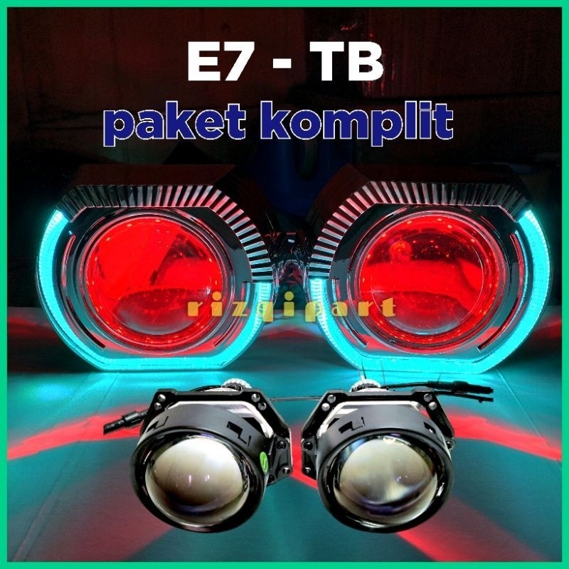 Vahid biled e7 | led projector 3 inch purple lens sepasang