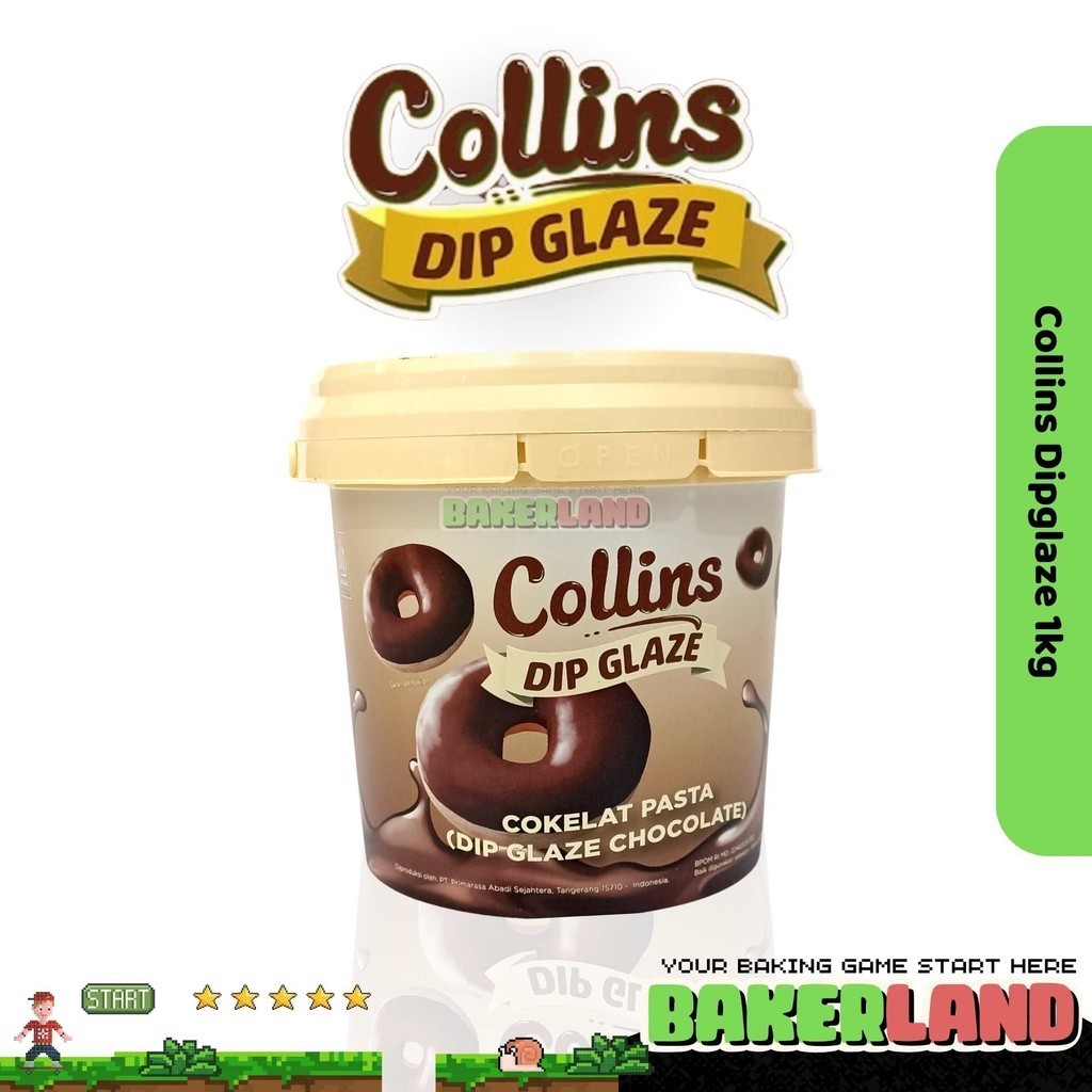 

Collins Dip Glaze Cokelat 1kg / Dip Glaze / Dip Glaze Collins / Toping Donat / Toping Es kulkul /Toping Roti bakar / Toping Kue