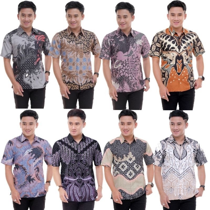 Baju Batik Pria Lengan Pendek / Azriel Batik Premium / Kemeja batik pria lengan pendek