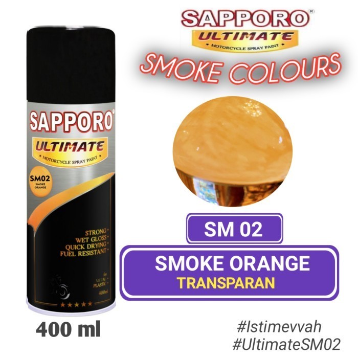 

SAPPORO ULTIMATE SM02 SMOKE ORANGE 400ml Cat Semprot Pylok Pilok Pylox