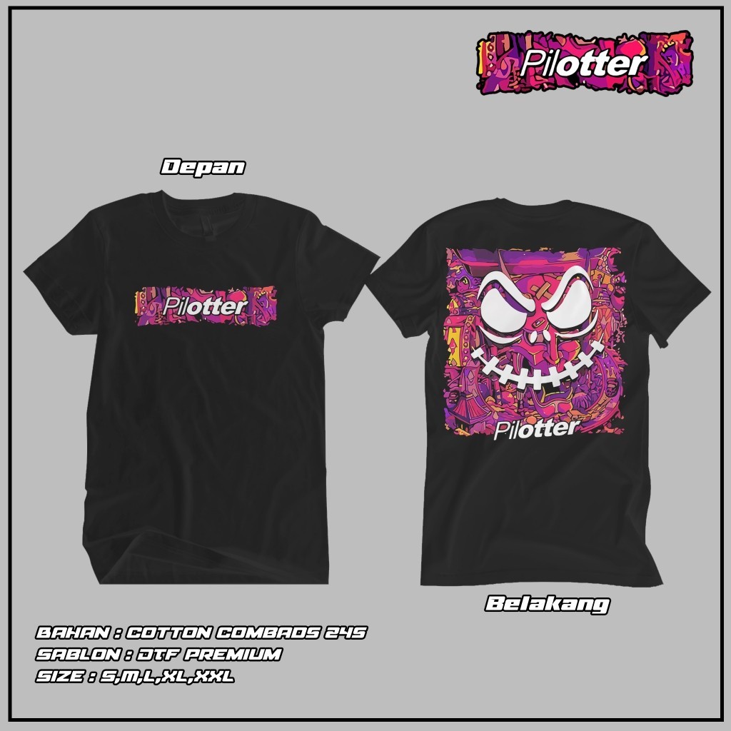 [Bisa COD] Kaos Pilotter Abstract Smile Original Merchandise | Kaos Katun 24s Asli | Baju Kaos Viral