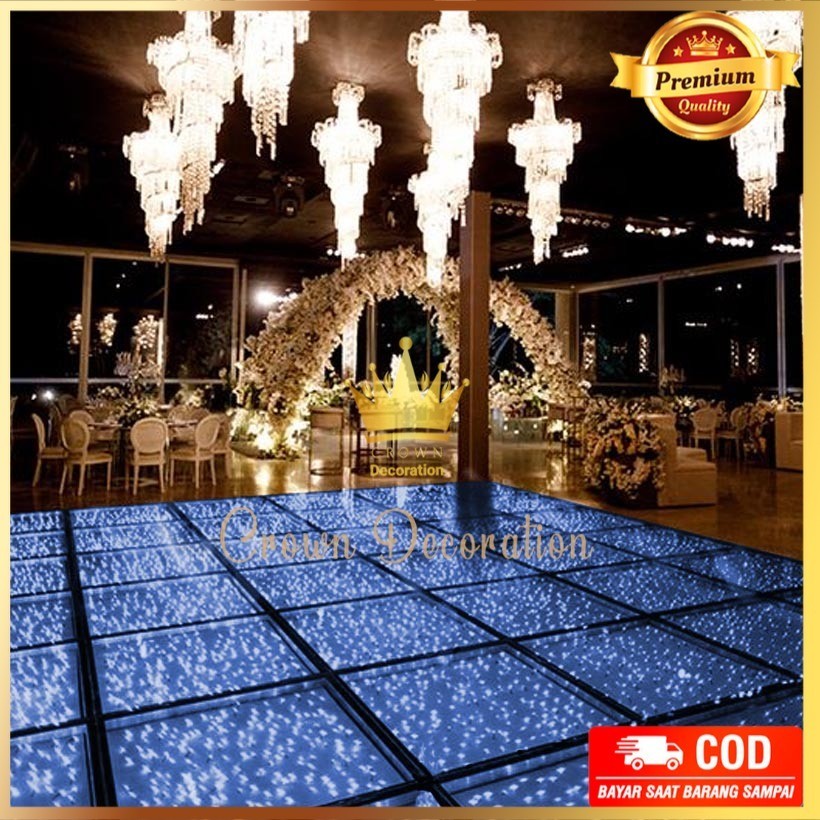1 Set Lampu Kaca Panggung Akrilik Lantai Kaca Tempered Glass LED Starlit Dance Wedding Floor