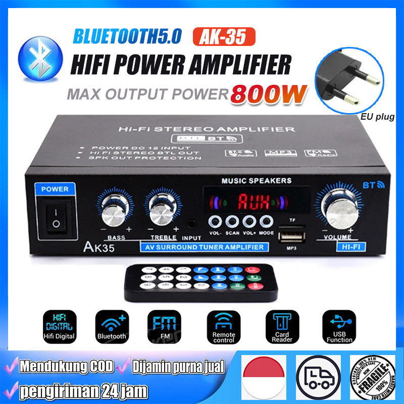 ✔Produknya sudah siap✔AK35 800W Home Digital Amplifiers 220V 12V/24V Bass Audio Power Bluetooth AMP 
