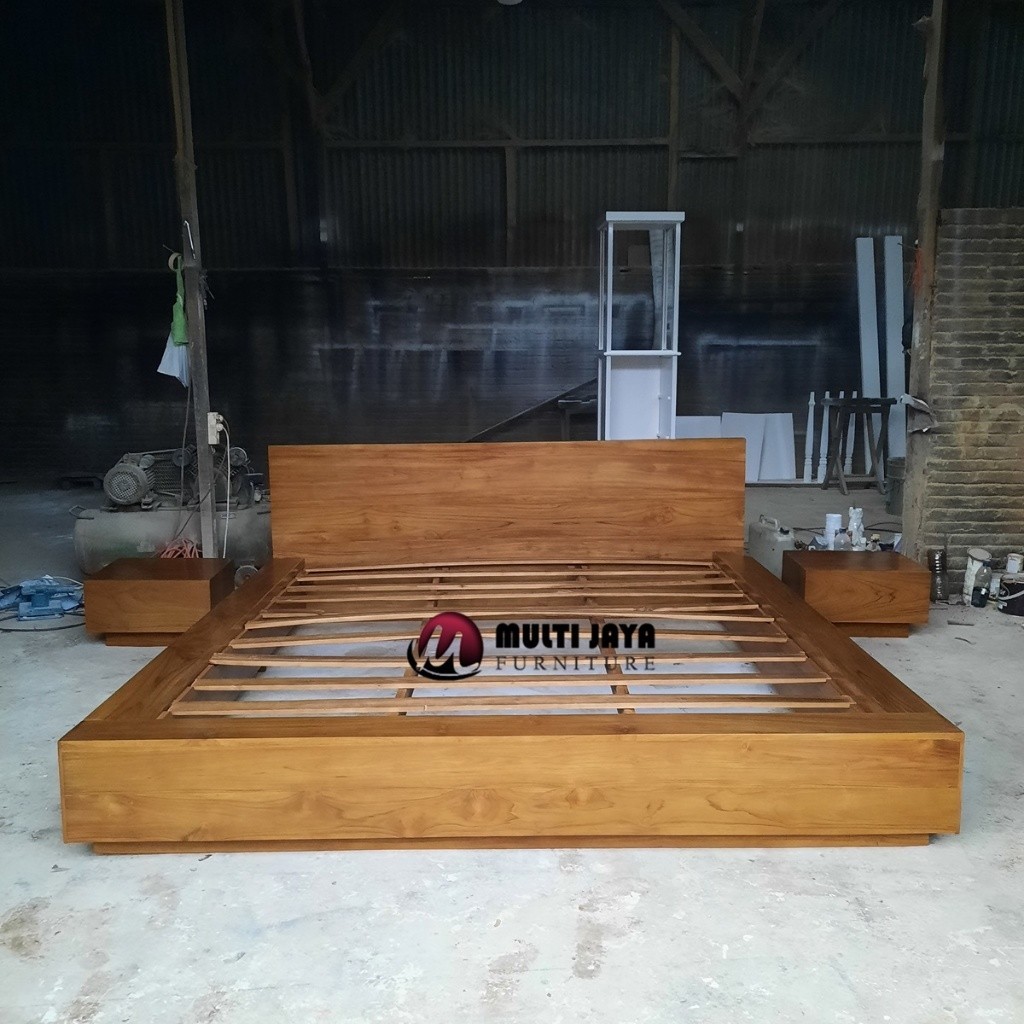 Dipan jati 200x200, set tempat tidur jati minimalis, ranjang divan lesehan