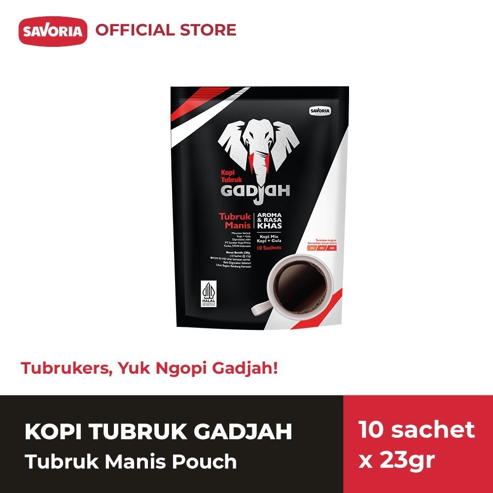 

terlaris Kopi Tubruk Gadjah Manis Pouch - Bubuk Kopi Hitam 10 Sachet x 23g pusat grosir