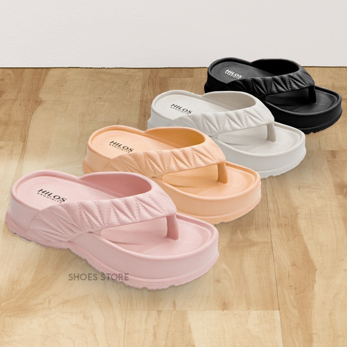 Sandal Jepit Tinggi Wanita Modis Bahan Karet Empuk Kekinian 2370