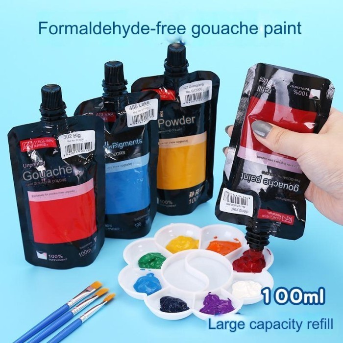 

[LOGU] Cat air water color Gouache Colors 100mL, Tinta Car warna mewarnai kesenian