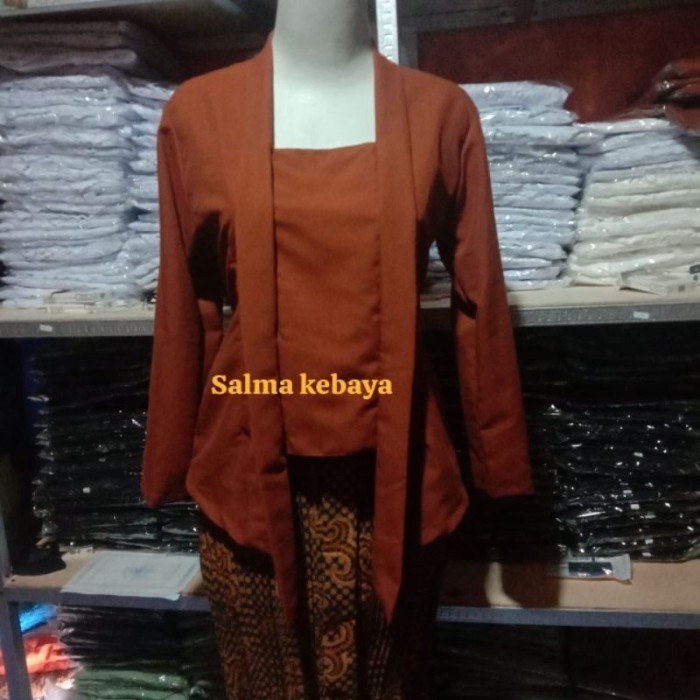 

✨READY✨ -kit KEBAYA KUTUBARU modern POLOS Putih hitam jotol terakota