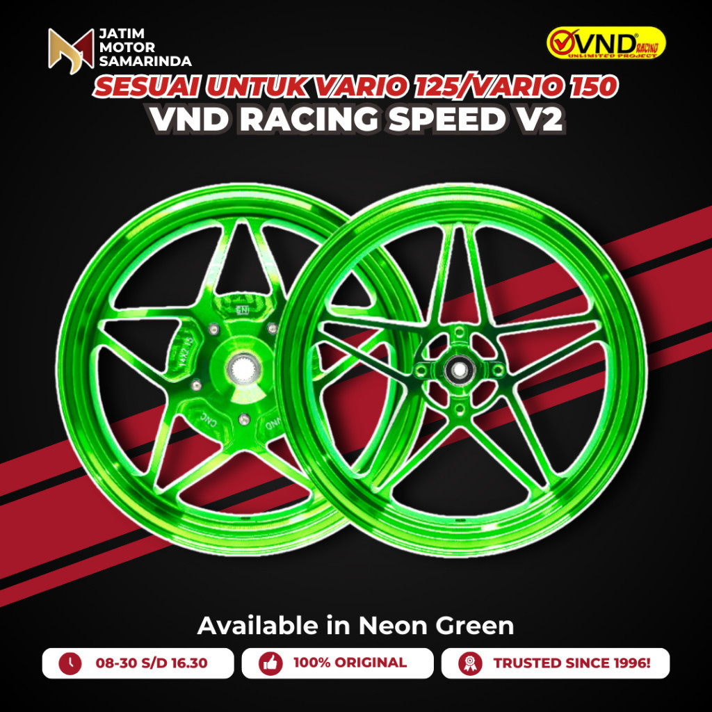 VND Velg Racing Speed V2 Palang Bintang Motif Star Versi 2 Untuk Vario 125 Vario 150 Warna Hijau Gre