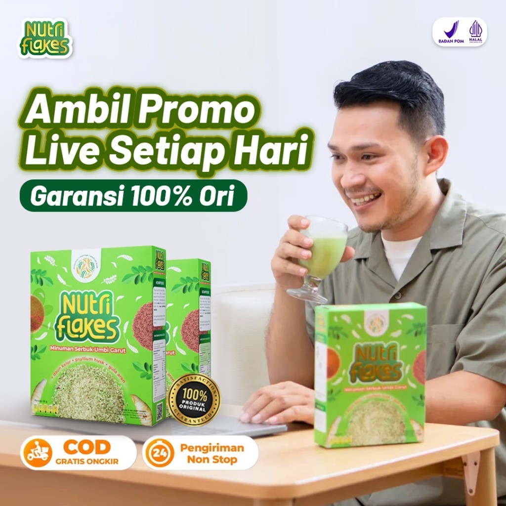 

Nutriflakes Sereal Umbi Garut - Ampuh Mengatasi Asam Lambung Maag Gerd Kronis Diabetes Kolesterol 280 gram